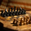 Olive wood chess board grain detail, handcrafted Carthage Collection