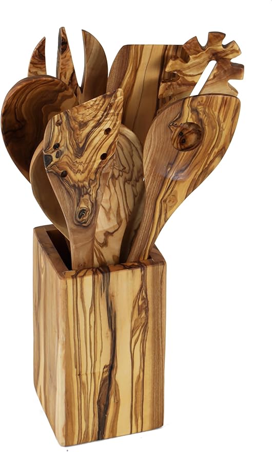 Kitchen Utensils Set, Olive Wood Utensils Set, 7