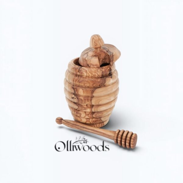 Set of hand-carved olive wood honey dippers