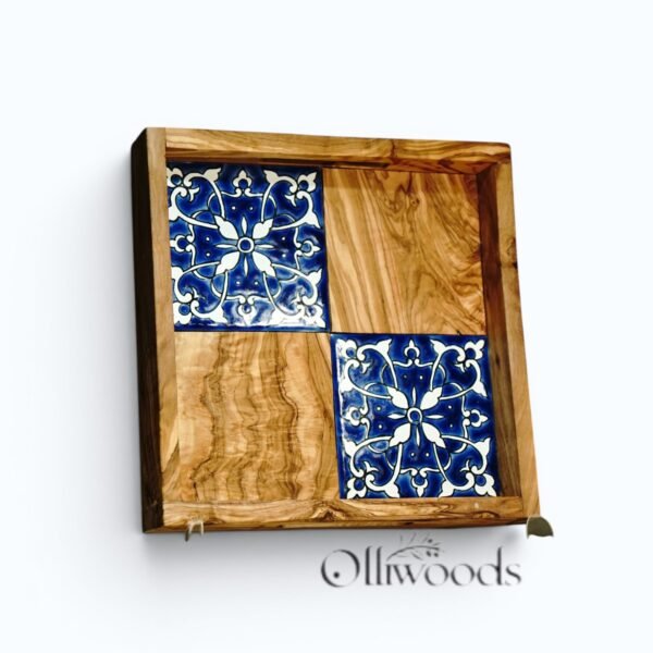 Olive Wood Ceramic Serving Tray Olive Wood Ceramic Serving Tray