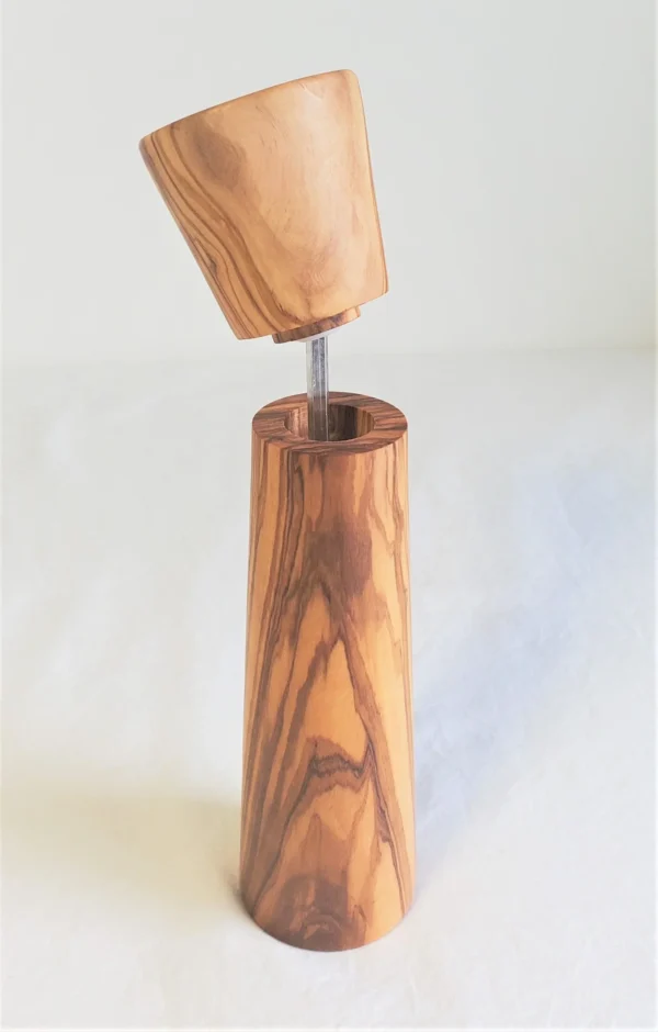 20220304_150130 Olive Wood Mechanism Lidded Salt Cellar