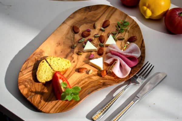 DSC01127 (4) Olive wood oval serving platter with charcuterie spread