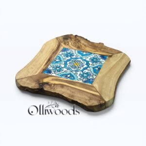 Olive Wood Ceramic Coaster Olive wood and ceramic coaster
