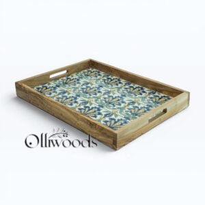 Olive Wood Ceramic Serving Tray - Large Olive wood ceramic serving tray, large size