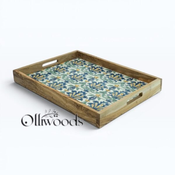 Olive Wood Ceramic Serving Tray - Large Olive wood ceramic serving tray, large size
