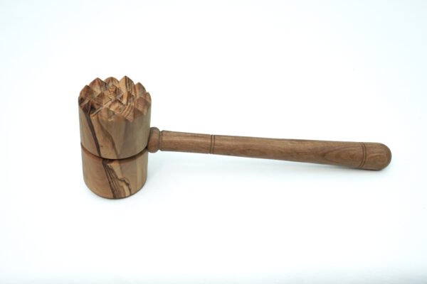DSC07051 Olive wood meat tenderizer, in use