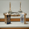 Hand-Painted Olive Wood Candle Holder Olive wood candlestick, white finish