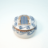 Olive wood painted jewelry box, open lid interior
