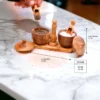 Olive Wood Spice Rack Wooden Salt Cellars