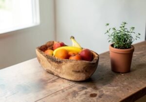 Oval Basket Olive Wood Handmade Elegant Bowl Oval "Carthage Collection"