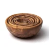 Olive wood bowls, close-up of grain