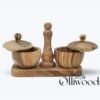 Olive Wood Spice Rack Wooden Salt Cellars