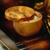 Olive wood keepsake box, size scale reference