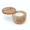 Olive wood keepsake box, close-up of grain