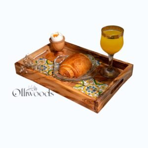 Olive Wood Ceramic Serving Tray - Medium Olive wood ceramic serving tray, medium size