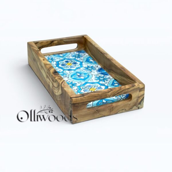 Olive Wood Ceramic Serving Tray Olive wood ceramic serving tray, small size