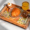 tray Olive wood ceramic serving tray, top view