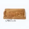 Olive wood serving tray with handles