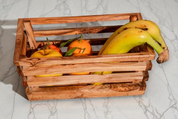 DSC00787 Olive wood storage crate filled with fruit