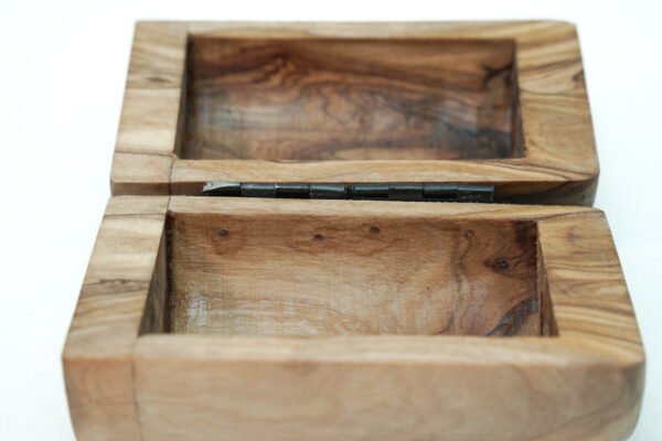 Olive wood keepsake box, side view